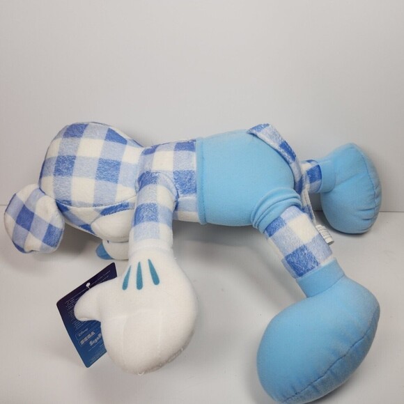 Disney Mickey Mouse Plush Toy Gingham Sega Series 1 Pie Eye Blue Check - Picture 6 of 8